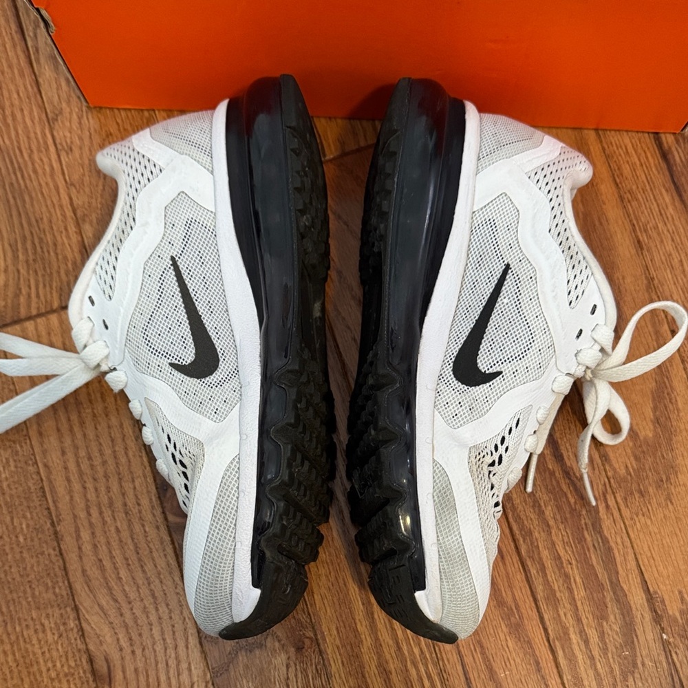 Nike Women Air Max White, Black & Neon Green - Picture 3 of 6